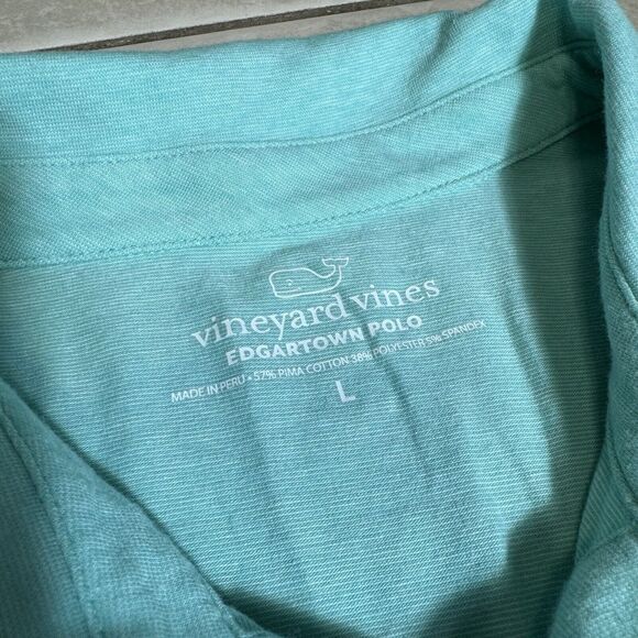 MINT Vineyard Vines Edgartown Men's L Polo Shirt Blue Short Sleeve Golf Stretch - Picture 3 of 6